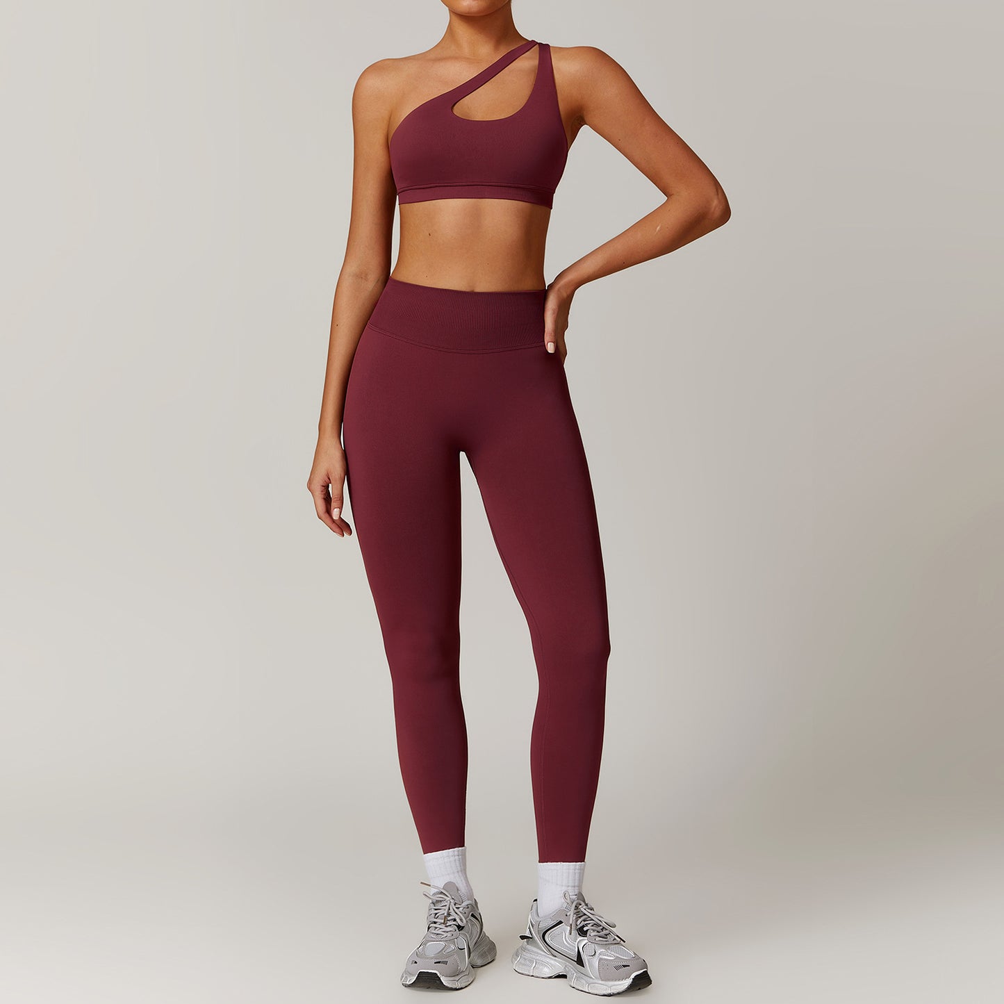 sportswear two-piece – shoulder strap top & flexible yoga pants