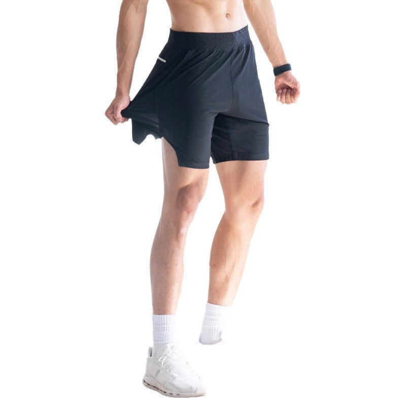 Fitness running training stretch five quarter pants