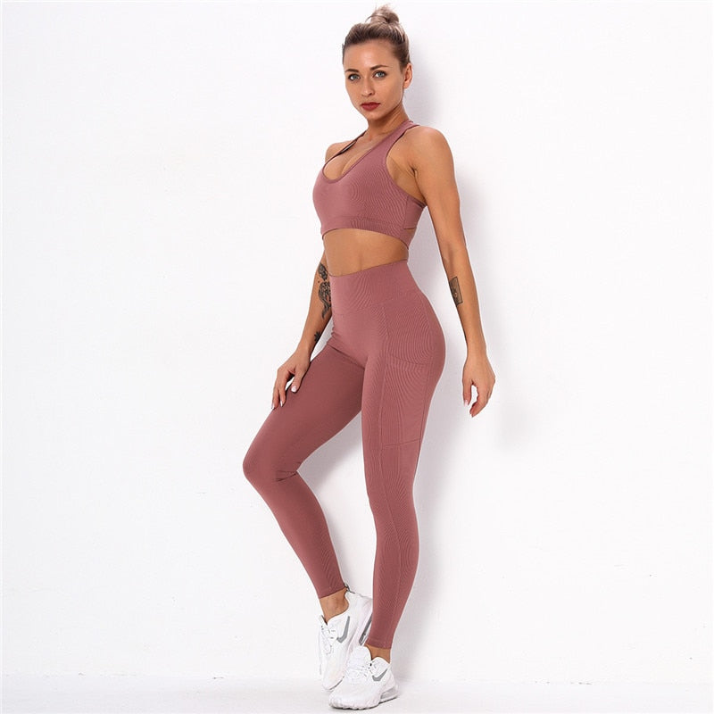 Striped Sports Suits – Women's Gym Training & Running Workout Sets