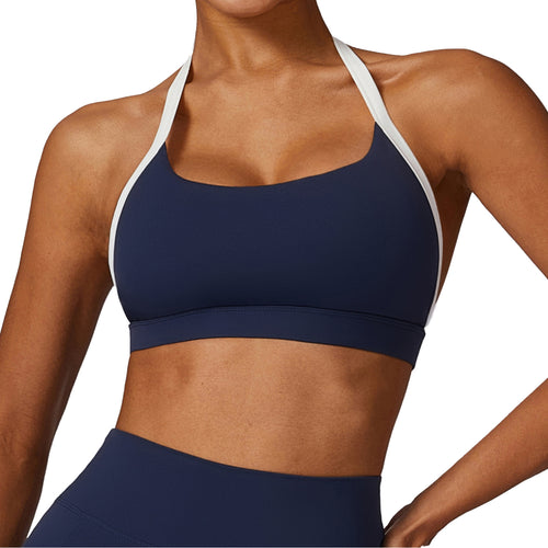 Quick-Dry Yoga Bra – Halter Style, Seamless & Supportive