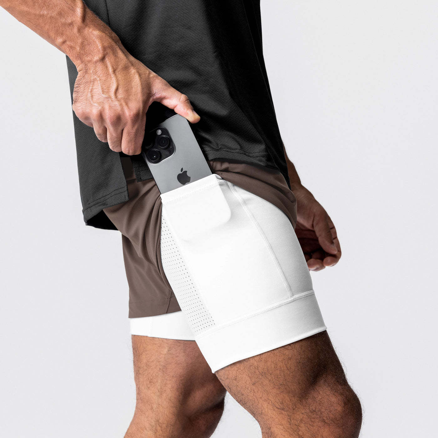 Men's Training Shorts – Nylon Build, Dual-Layer, Lightweight & Flexible