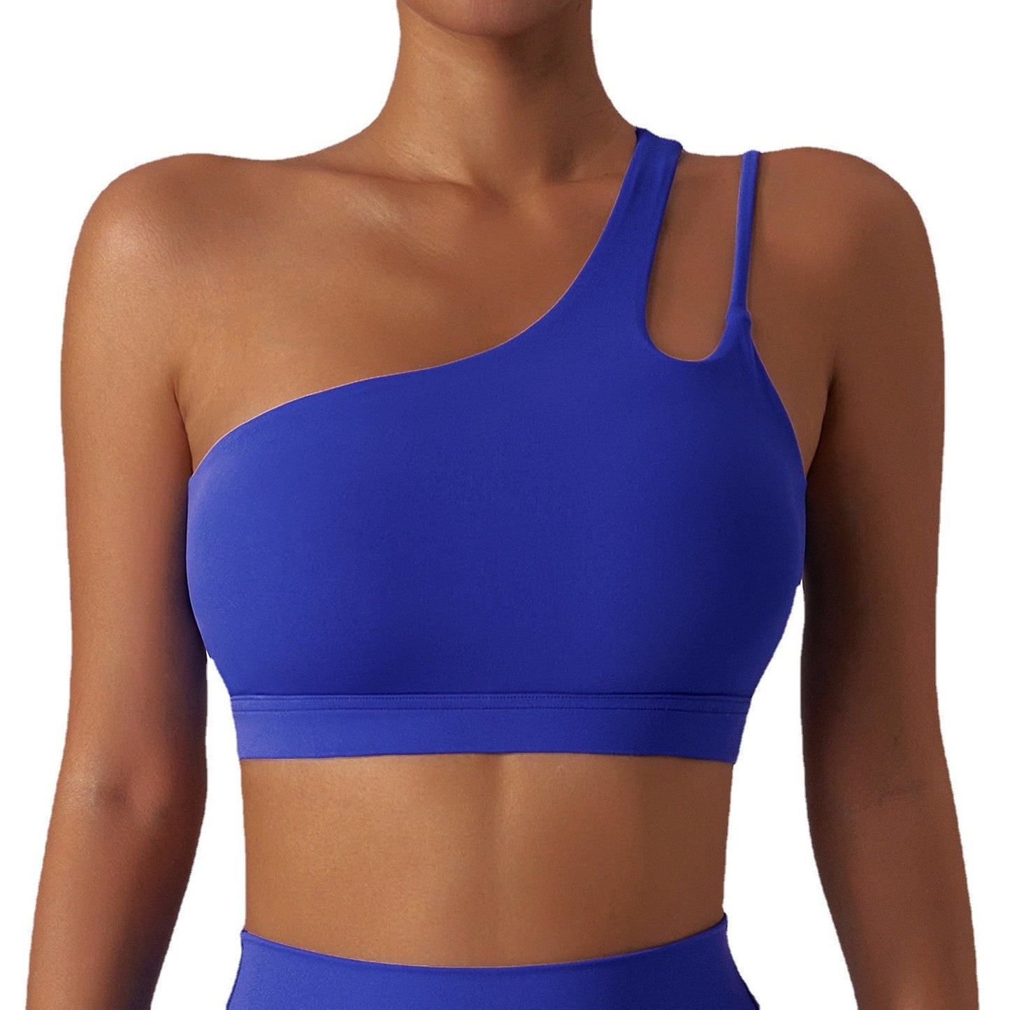 Women's One-Shoulder Fitness Bra – Seamless & Supportive