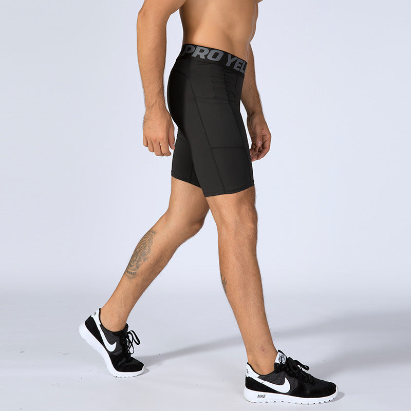PRO Sports Shorts – Men's Stretch Tights with Pockets & Breathable Design