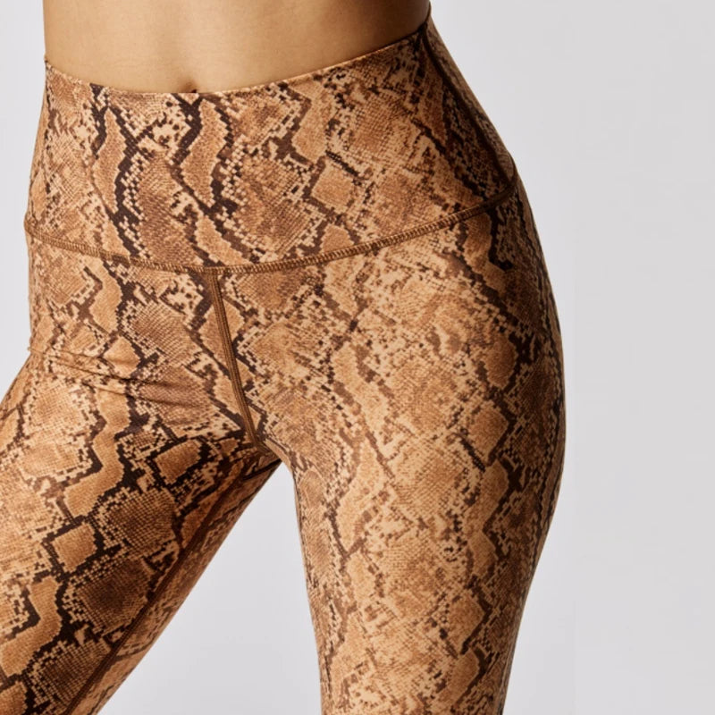 Snake Printing Leggings for Women, High Rise, Full Length, Sports Running Pants,