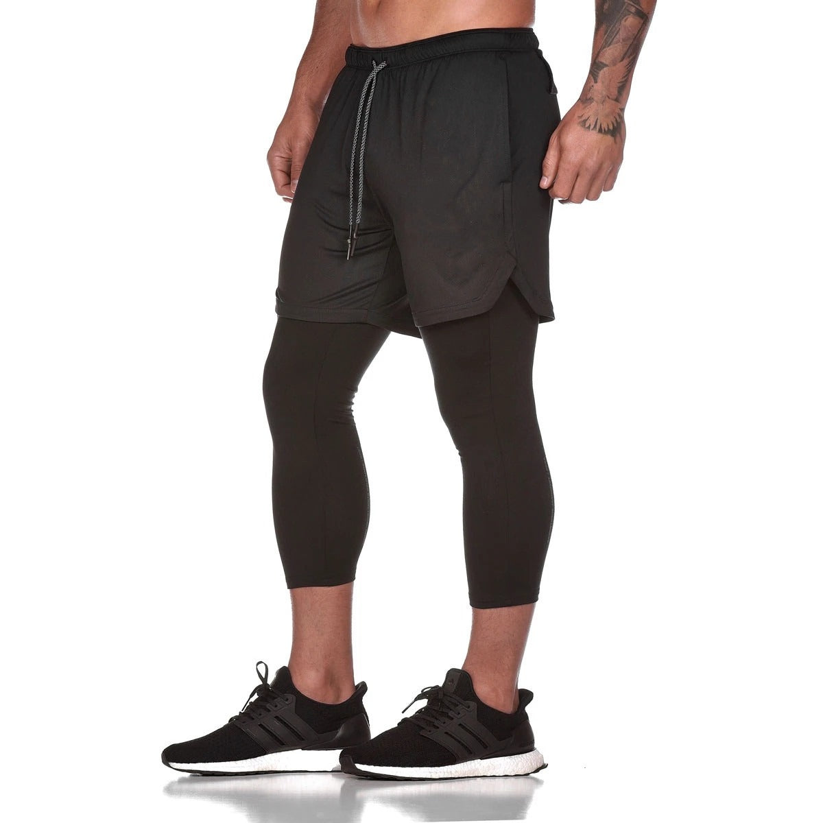 Compression Training Cropped Pants – Dual Layer, Quick-Dry