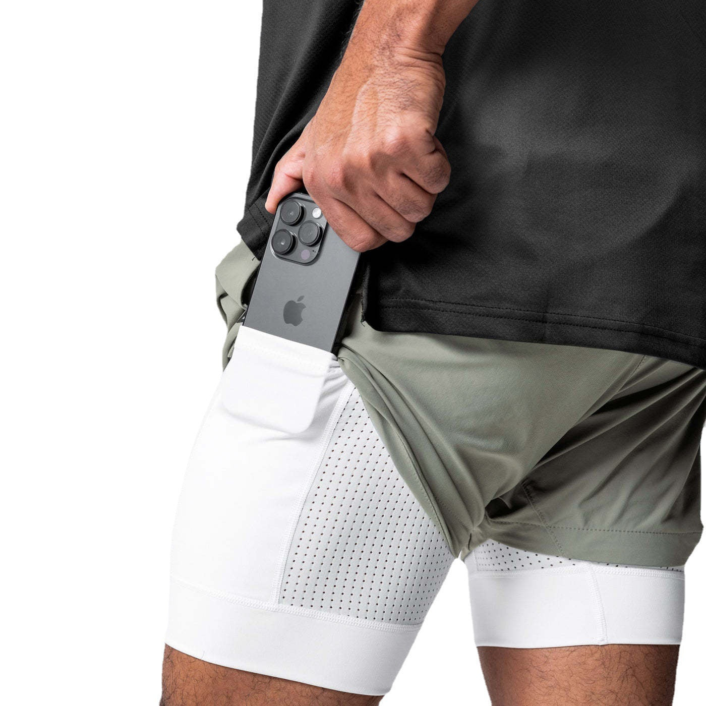 Men's Training Shorts – Nylon Build, Dual-Layer, Lightweight & Flexible