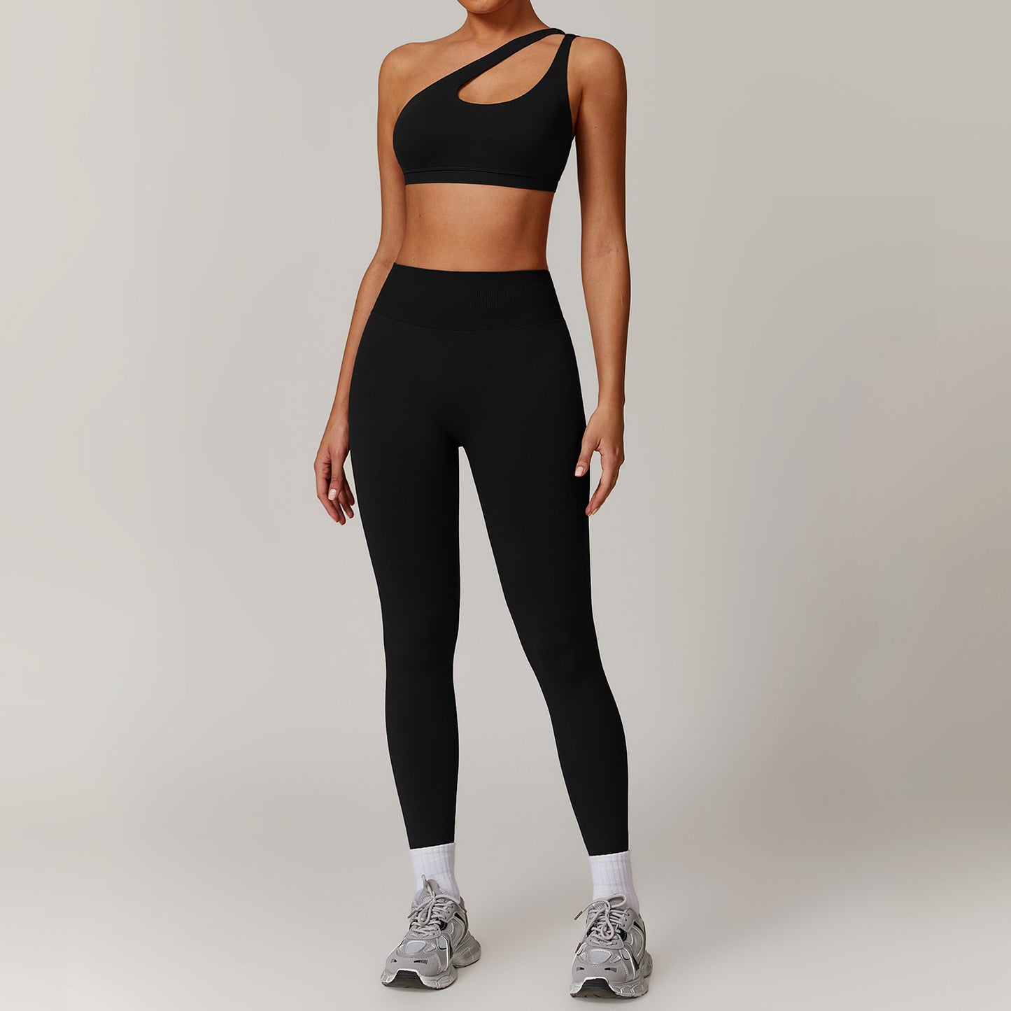 sportswear two-piece – shoulder strap top & flexible yoga pants