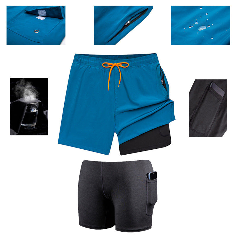 Athletic Training Shorts – Anti-Splash, Solid Color, Built for Running & Outdoor Fitness