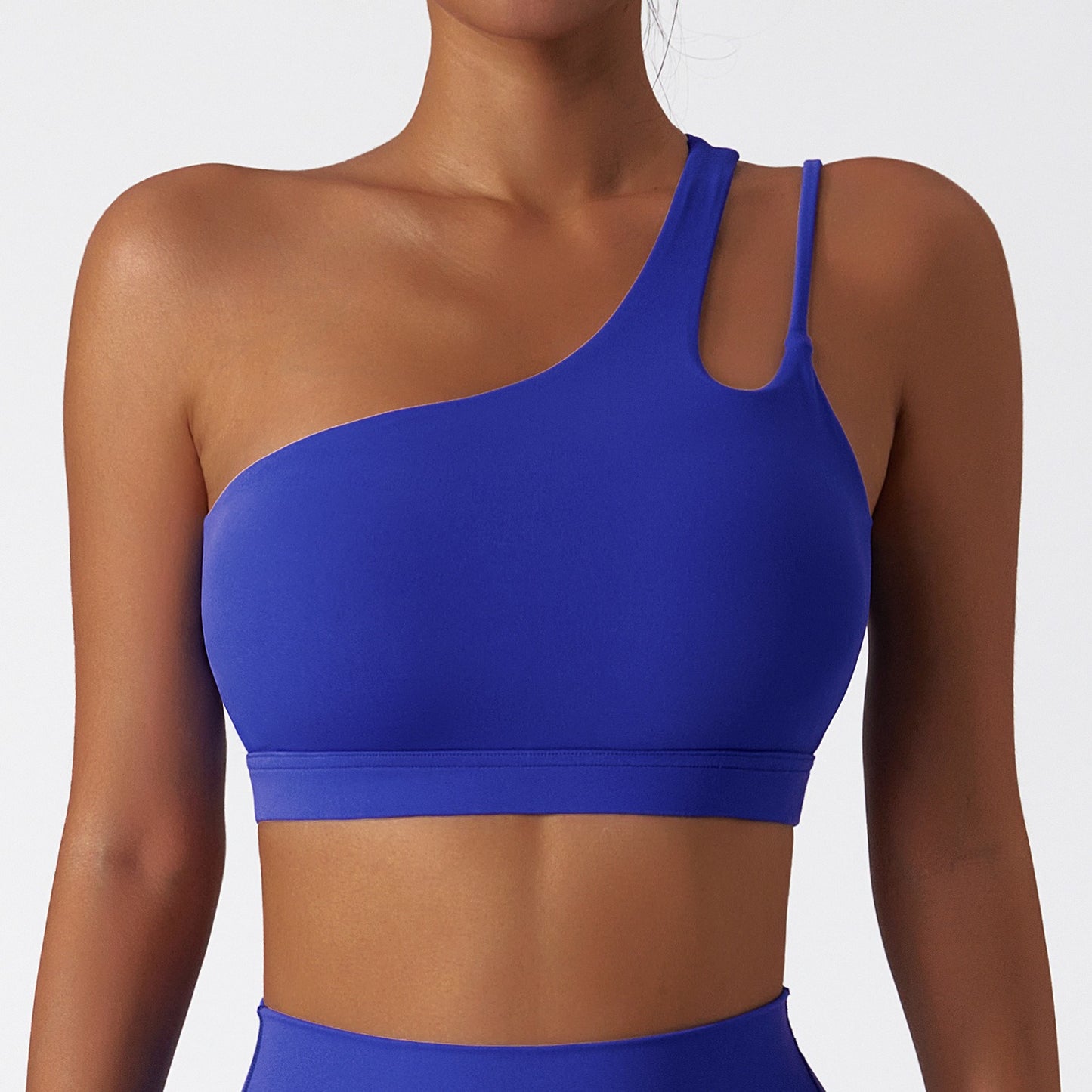 Women's One-Shoulder Fitness Bra – Seamless & Supportive