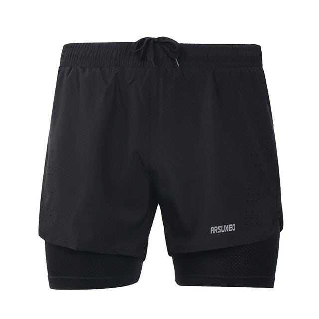 Quick Dry Mens Sports 3 Running Shorts Active Training Exercise Jogging