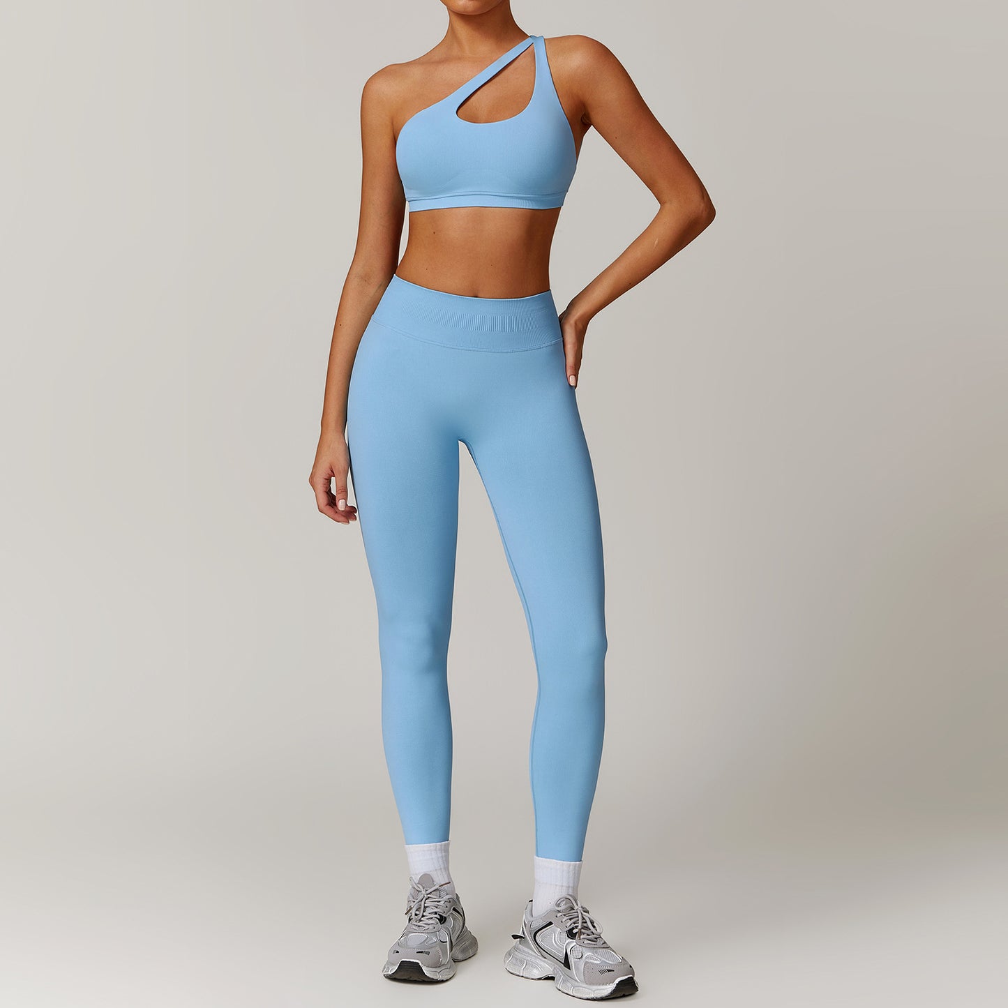 sportswear two-piece – shoulder strap top & flexible yoga pants