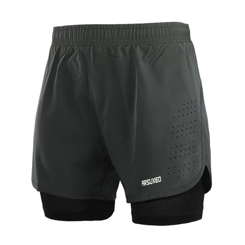 Quick Dry Mens Sports 3 Running Shorts Active Training Exercise Jogging