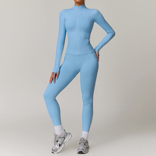 Slim Fit Zippered Sports Jacket for Running and Training