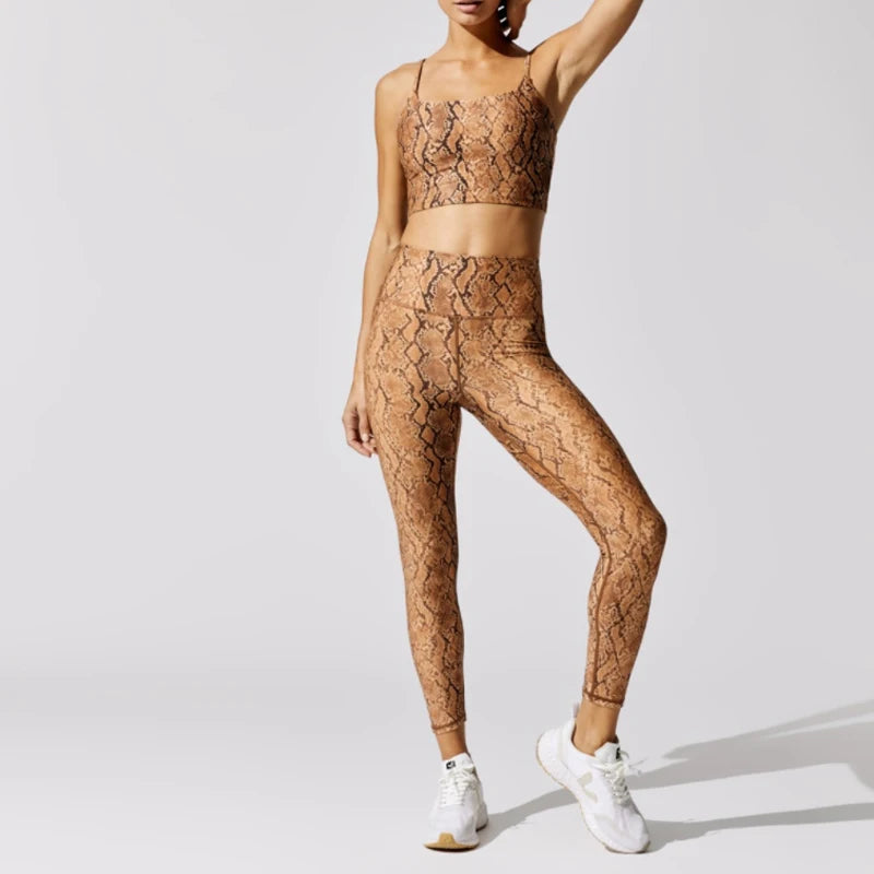 Snake Printing Leggings for Women, High Rise, Full Length, Sports Running Pants,