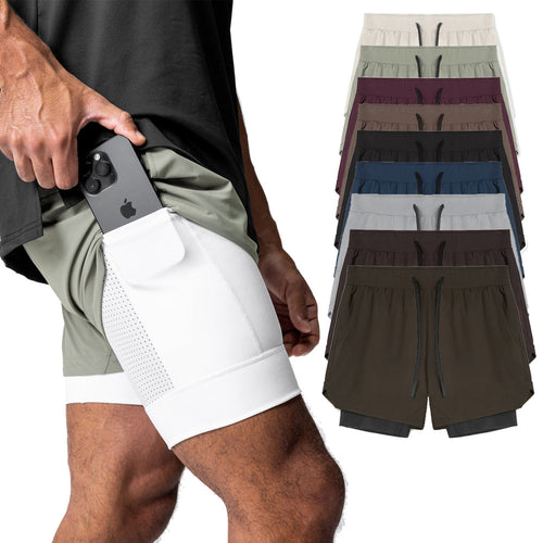 Men's Training Shorts – Nylon Build, Dual-Layer, Lightweight & Flexible