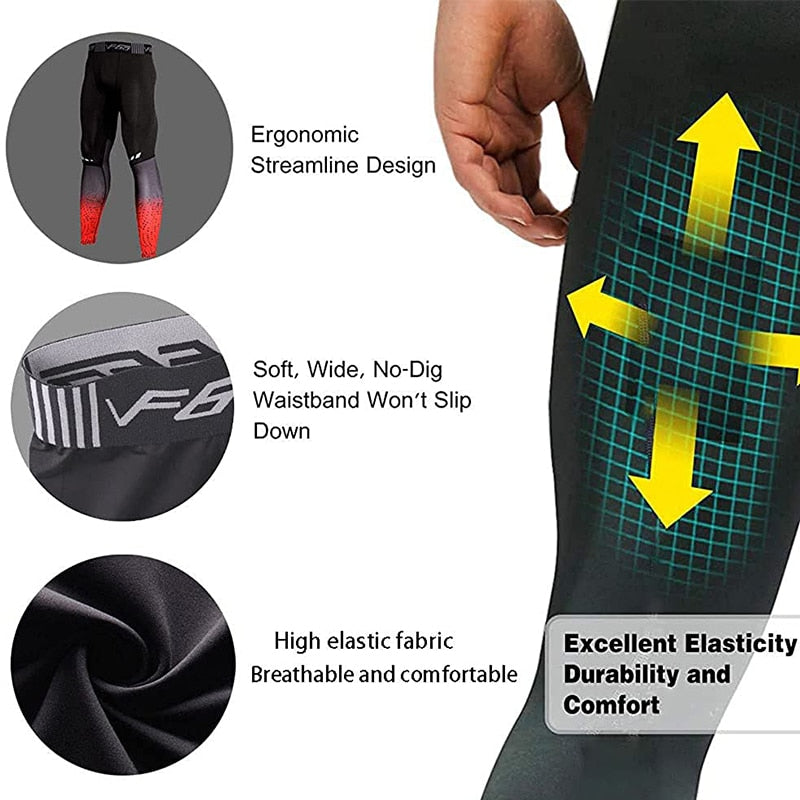 Men's Compression Leggings – Dry-Fit Training Tights for Gym & Running